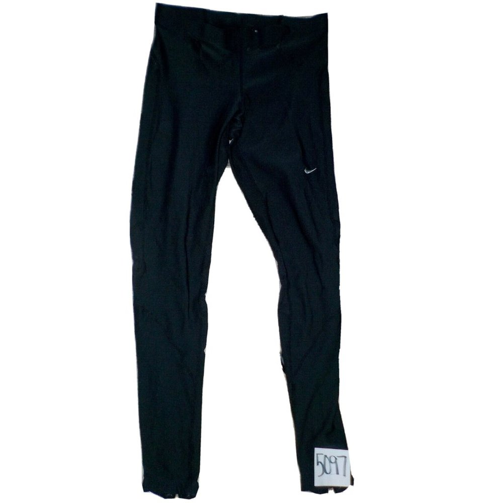 Nike Fit Dry Running Leggings Pants Reflective Gusseted Black Womens